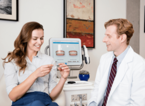 Woman at adult braces bolton consultation